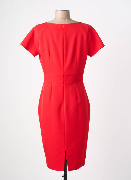 Robe mi-longue fermeture zippée au dos manches courtes rouge KOCCA femme