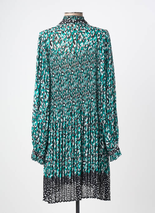 Robe mi-longue coupe fluide manches longues vert SUNCOO femme