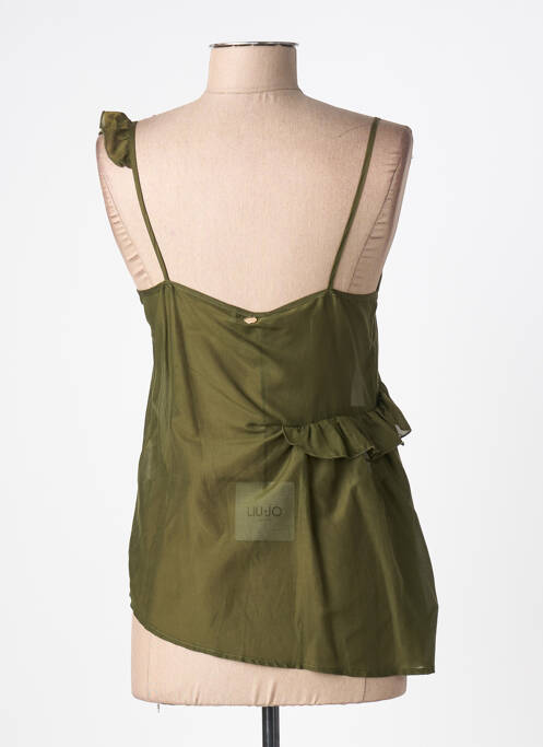 Top coupe cintrée sans manche vert LIU JO femme