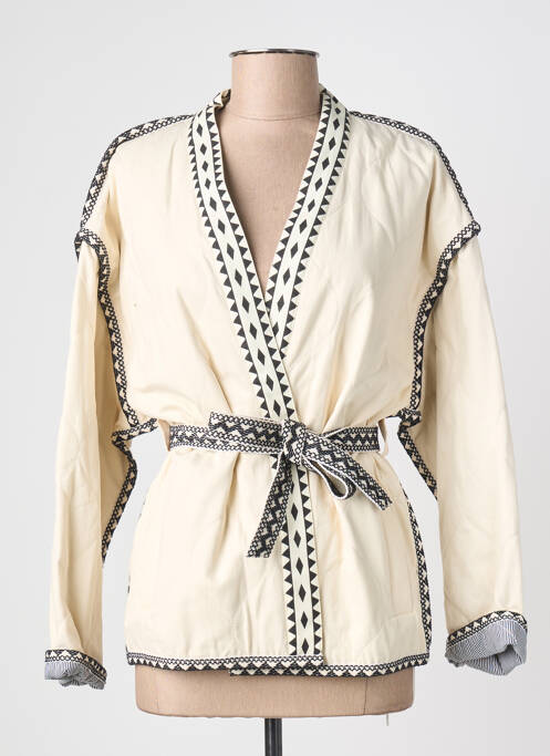 Veste casual coupe cintrée beige SUNCOO femme