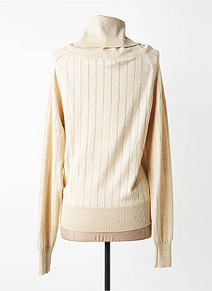 Pull col roulé stretch manches longues beige YES.ZEE femme