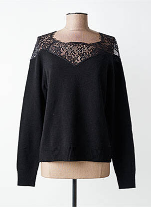 Pull coupe cintrée manches longues noir KOCCA femme
