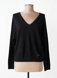 Pull col v manches longues noir LIU JO femme