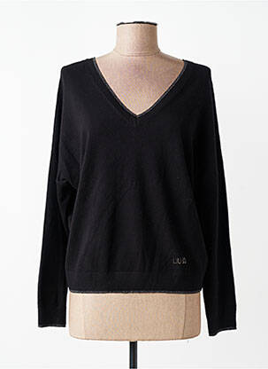 Pull col v manches longues noir LIU JO femme