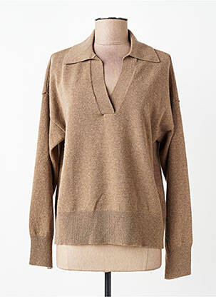 Pull tissage chiné manches longues beige GANT femme