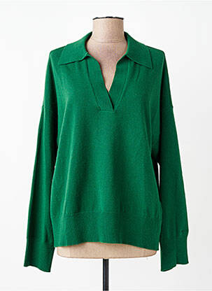 Pull tissage chiné manches longues vert GANT femme