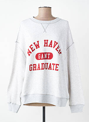 Sweat-shirt stretch manches longues gris GANT femme