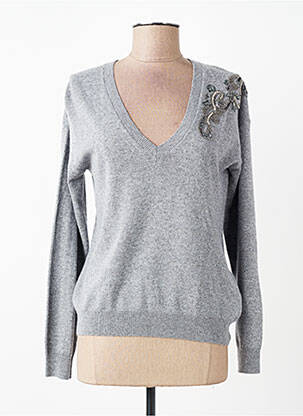 Pull col v manches longues gris LIU JO femme
