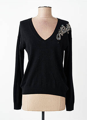 Pull col v manches longues noir LIU JO femme