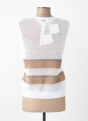 Pull coupe cintrée sans manche blanc LIU JO femme