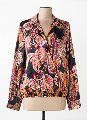 Blouse imprimé fantaisie manches longues orange KOCCA femme