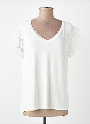 T-shirt col v manches courtes blanc KOCCA femme