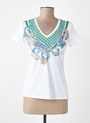 T-shirt sérigraphie avec strass manches courtes blanc LIU JO femme
