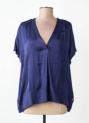 Top coupe fluide manches courtes bleu KOCCA femme
