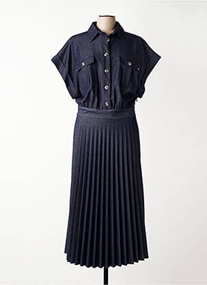 Robe longue manches courtes manches courtes bleu KOCCA femme