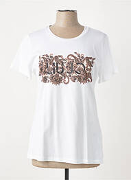 T-shirt sérigraphie avec strass manches courtes blanc LIU JO femme