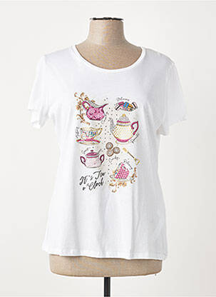 T-shirt sérigraphie avec strass manches longues blanc LIU JO femme