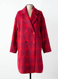Manteau long coupe droite sans capuche rouge STREET ONE femme