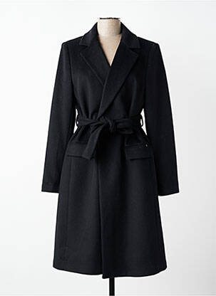 Manteau long coupe cintrée sans capuche noir KOCCA femme