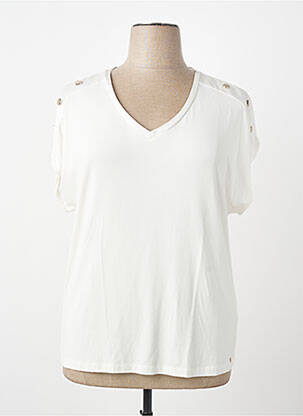 T-shirt col v manches courtes beige KOCCA femme