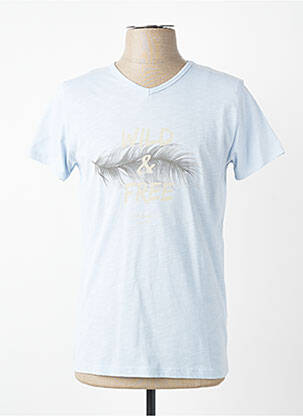 T-shirt coupe cintrée manches courtes bleu MCS homme
