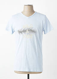 T-shirt coupe cintrée manches courtes bleu MCS homme