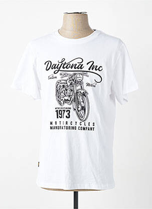 T-shirt stretch manches courtes blanc DAYTONA homme