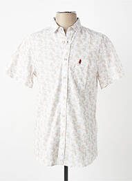 Chemise manches courtes imprimé fantaisie beige MCS homme