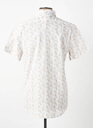 Chemise manches courtes imprimé fantaisie beige MCS homme