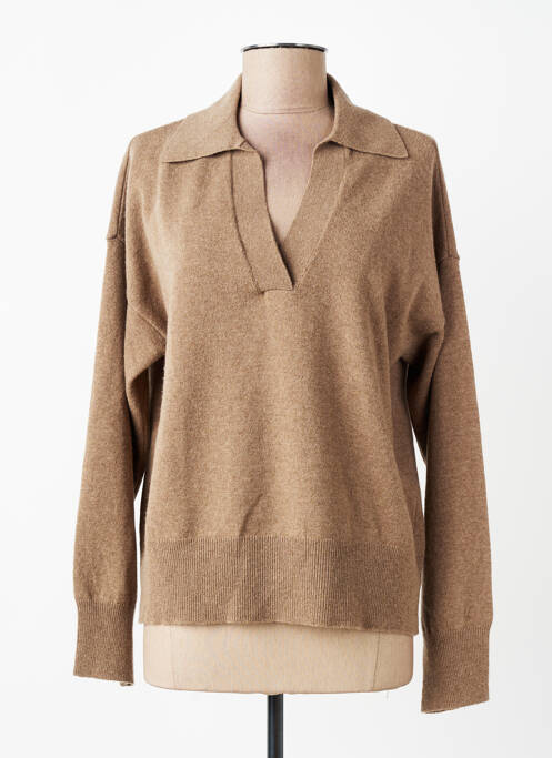 Pull tissage chiné manches longues beige GANT femme
