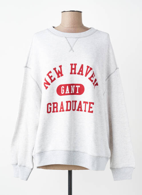 Sweat-shirt stretch manches longues gris GANT femme
