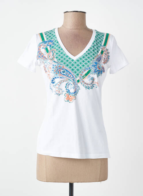 T-shirt sérigraphie avec strass manches courtes blanc LIU JO femme