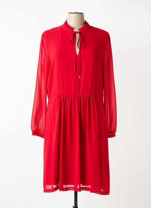 Robe mi-longue manches longues manches longues rouge CALVIN KLEIN femme