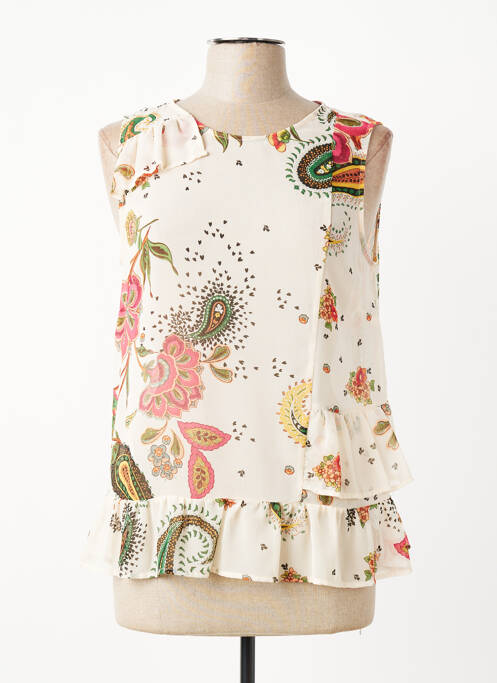 Top coupe fluide sans manche beige LIU JO femme