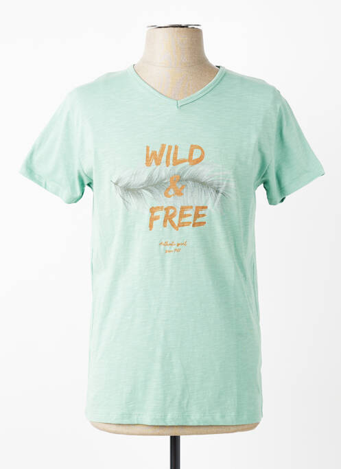 T-shirt coupe cintrée manches courtes vert MCS homme