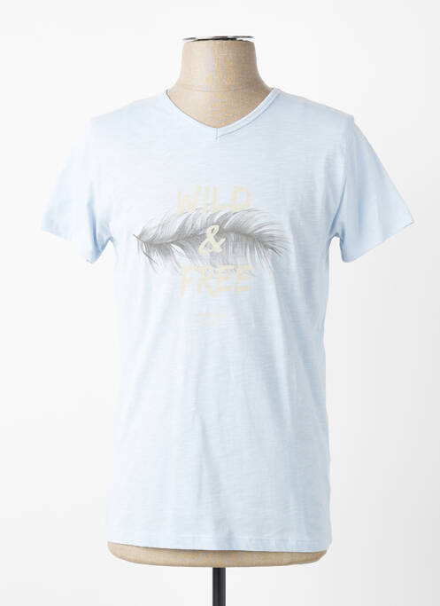 T-shirt coupe cintrée manches courtes bleu MCS homme
