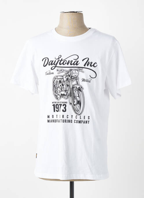 T-shirt stretch manches courtes blanc DAYTONA homme