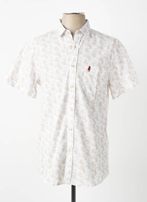 Chemise manches courtes imprimé fantaisie beige MCS homme
