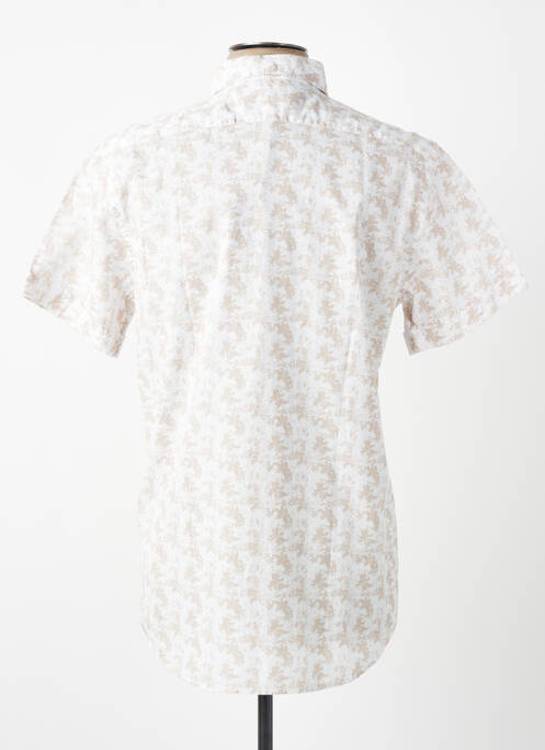 Chemise manches courtes imprimé fantaisie beige MCS homme