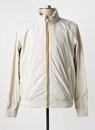 Coupe-vent poignets bords-côtes a capuche beige KWAY homme