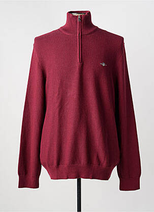 Pull maille souple et aérée manches longues rouge GANT homme