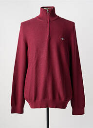 Pull maille souple et aérée manches longues rouge GANT homme