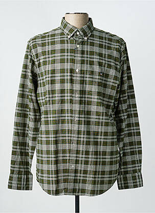 Chemise manches longues imprimé écossais vert GANT homme