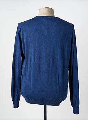 Pull col v manches longues bleu MCS homme