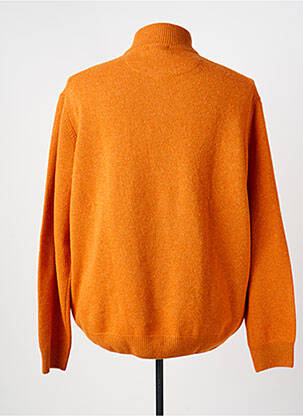 Pull maille souple et aérée manches longues orange MCS homme