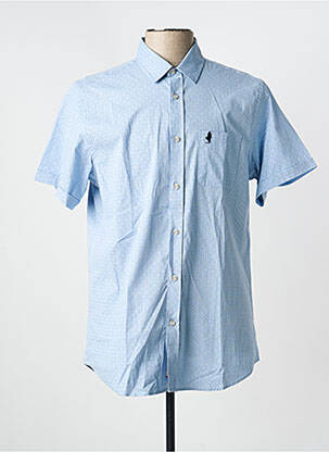 Chemise manches courtes poches bleu MCS homme