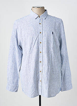 Chemise manches longues imprimé rayures bleu MCS homme