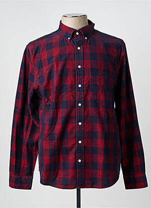 Chemise manches longues coupe droite rouge GANT homme