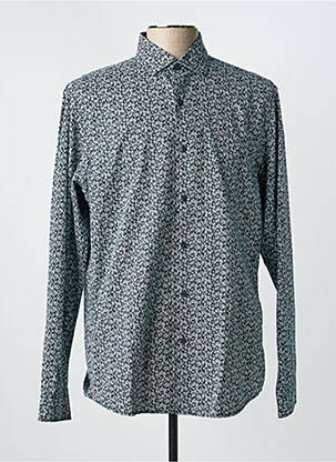 Chemise manches longues coupe droite vert PIERRE CARDIN homme