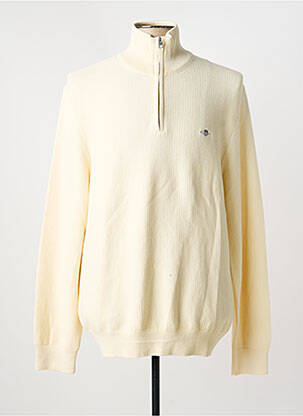 Pull maille souple et aérée manches longues beige GANT homme
